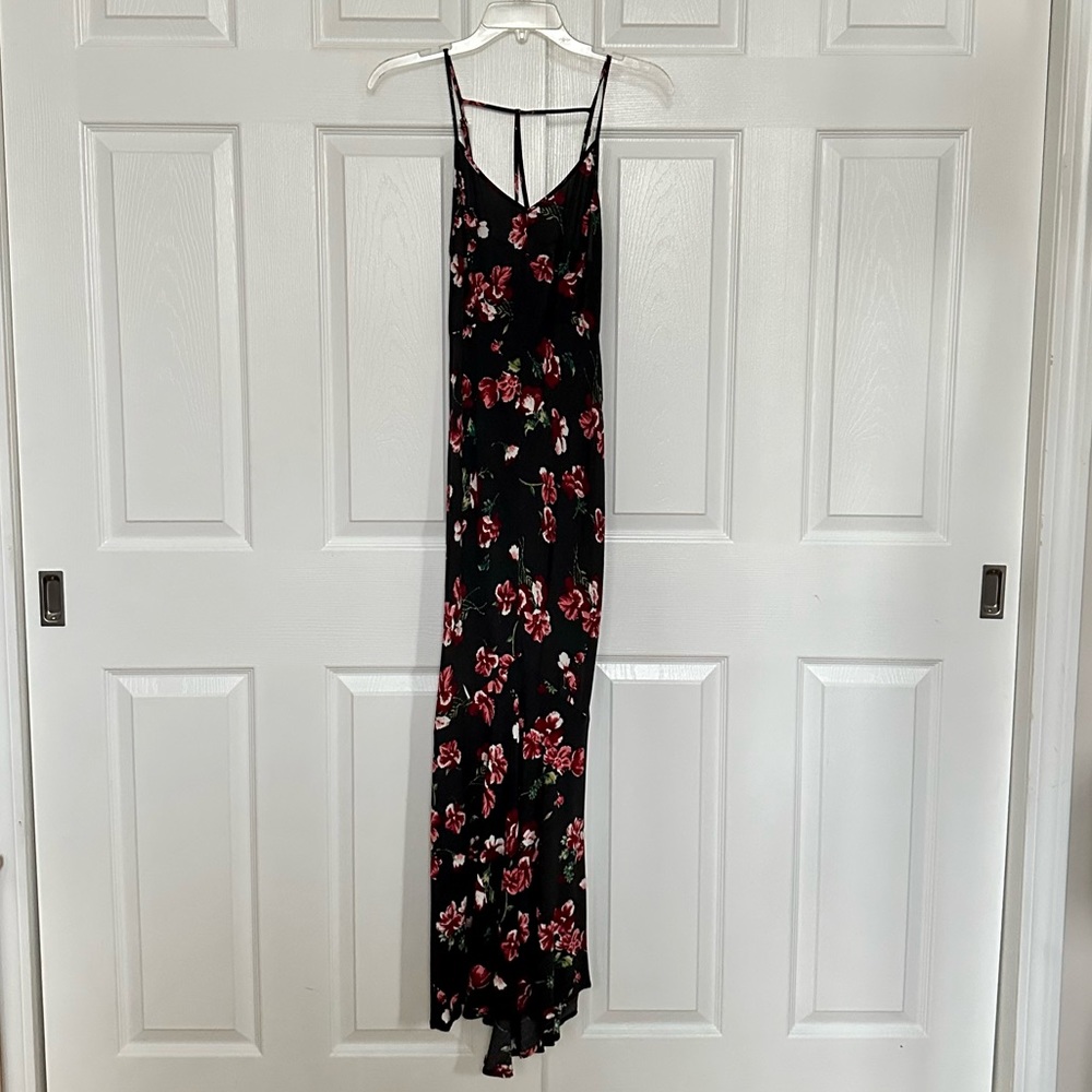 XS Black Floral Maxi Dress